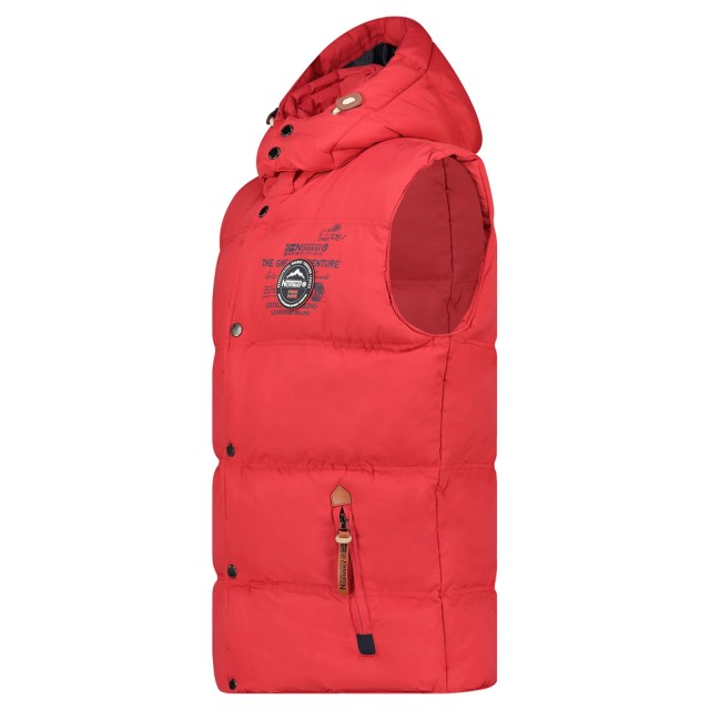Kamizelka puchowa męska Geographical Norway VILANO czerwona bok profil