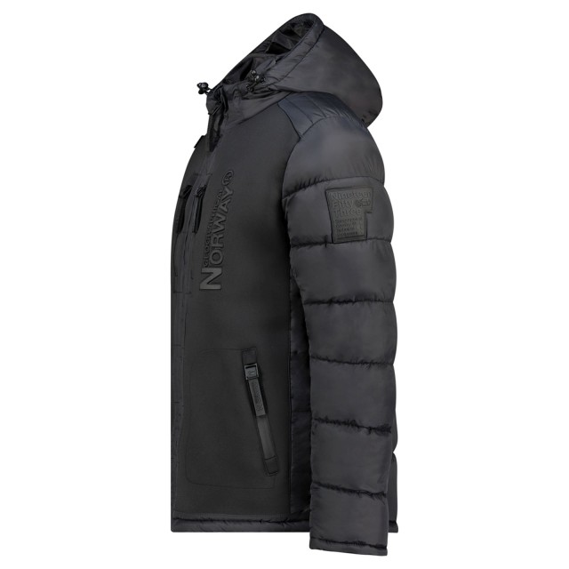 Kurtka męska zimowa Geographical Norway BEACHWOOD czarna z kapturem.jpg