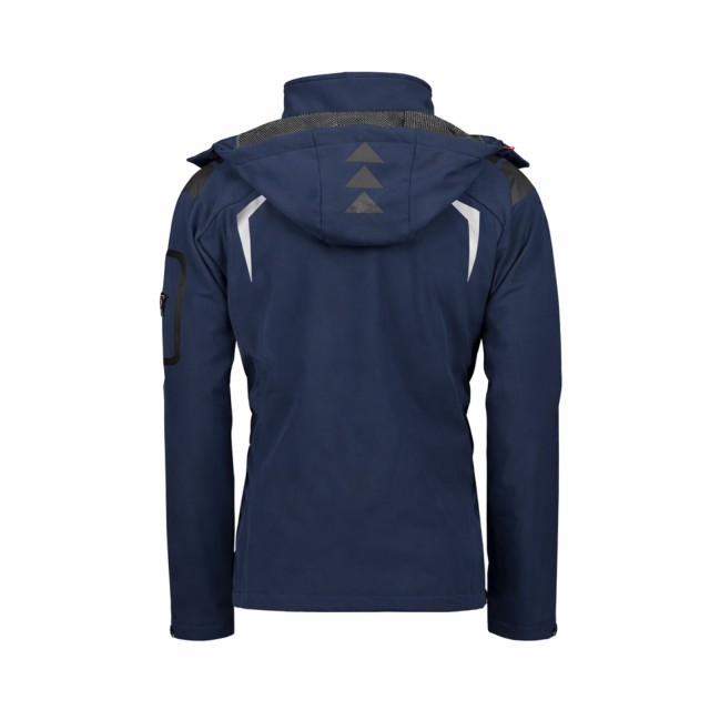 Kurtka męska softshell narciarska Geographical Norway Techno z kapturem granatowa tyl.jpg