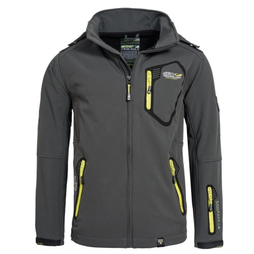 Kurtka męska softshell narciarska Geographical Norway TSUNAMI MEN szara przod.jpg