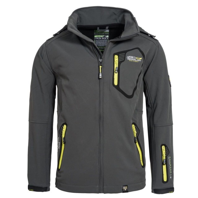 Kurtka męska softshell narciarska Geographical Norway TSUNAMI MEN szara przod.jpg