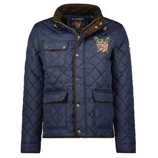 Kurtka męska pikowana jesienno-zimowa Geographical Norway ABITA ze stójką granatowa przod.jpg