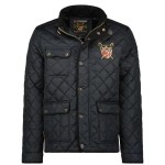 Kurtka męska pikowana przejściowa Geographical Norway ABITA czarna styl miejski