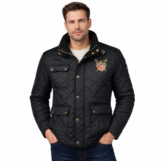 Kurtka męska pikowana jesienno-zimowa Geographical Norway ABITA ze stójką czarna model.jpg