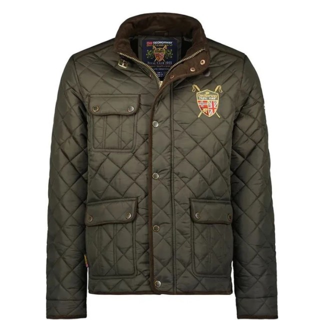 Kurtka męska pikowana jesienno-zimowa Geographical Norway ABITA ze stójką khaki przod.jpg