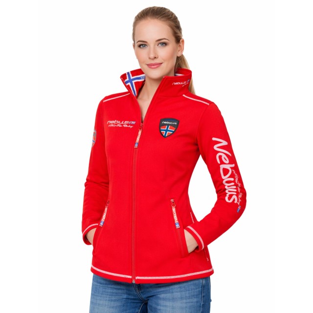 Kurtka damska bluza softshell Nebulus czerwona modelka