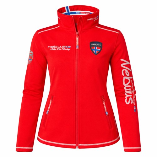 Kurtka damska bluza softshell Nebulus czerwona przodem