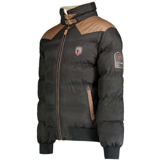 Kurtka męska zimowa puchowa Geographical Norway ABRAMOVITCH czarna ze stójką pozycja 3/4