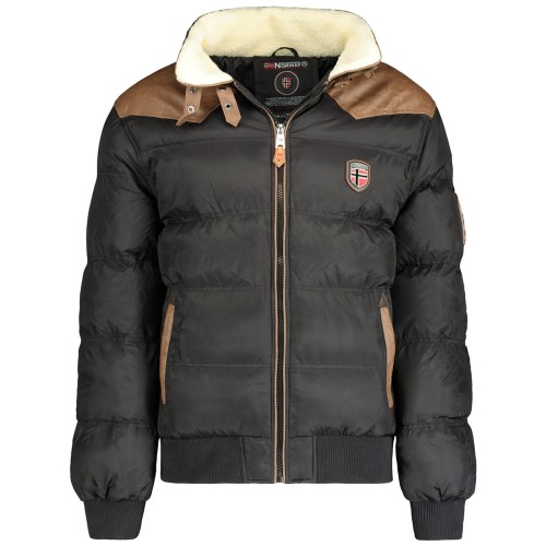 Kurtka męska zimowa puchowa Geographical Norway ABRAMOVITCH czarna ze stójką przód