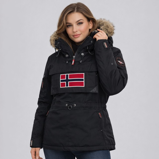 Kurtka damska narciarska zimowa Geographical Norway Bougie z kapturem  (2).jpg