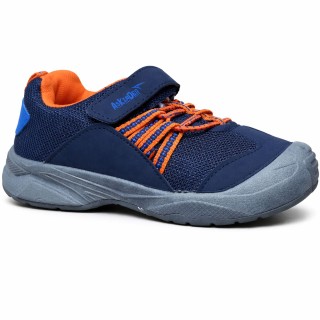 Buty dziecięce sportowe Ashion granatowe z pomarańczowymi detalami rzep