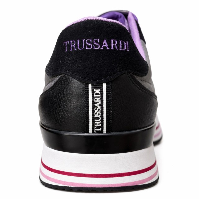 Sneakersy damskie Trussardi SNK Clement K299 czarne tył