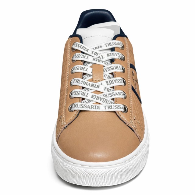 Sneakersy damskie Trussardi SNK Galium Mix B703 brązowe przod