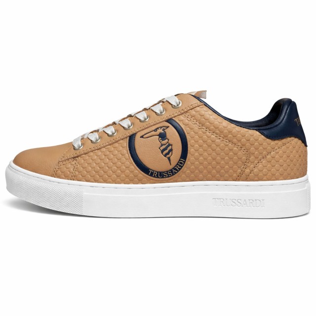 Sneakersy damskie Trussardi SNK Galium Mix B703 brązowe bok lewy