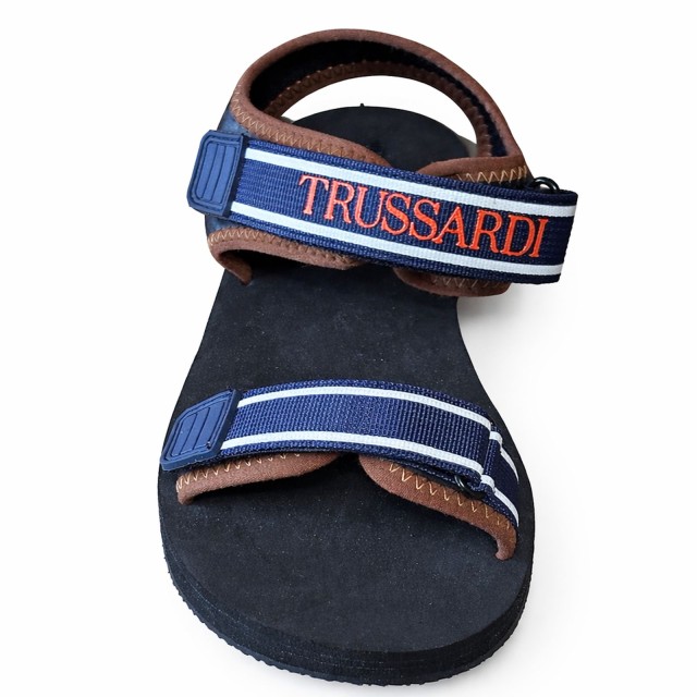 Sandały unisex Trussardi Stripes Sandal SEC czarne  przod