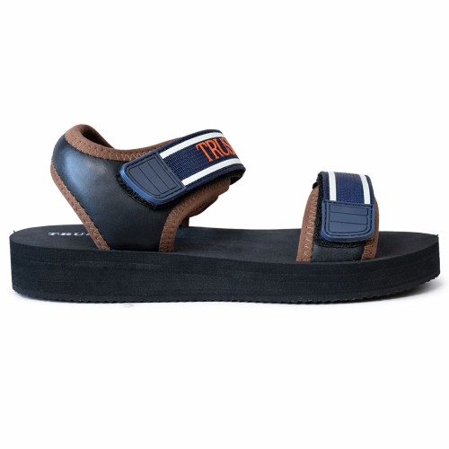 Sandały unisex Trussardi Stripes Sandal SEC czarne  bok prawy