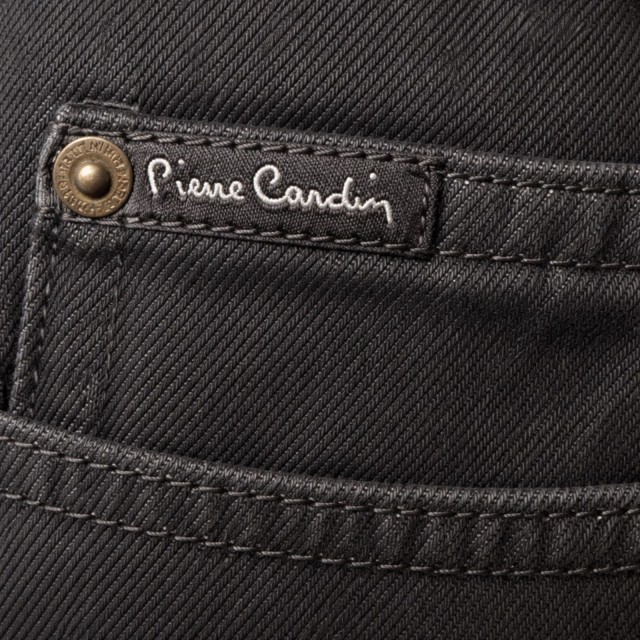 spodenki jeansowe męskie pierre cardin bawełna 100% czarne detal