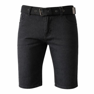 Spodenki męskie jeansowe Pierre Cardin czarne z paskiem Bawełna 100% 