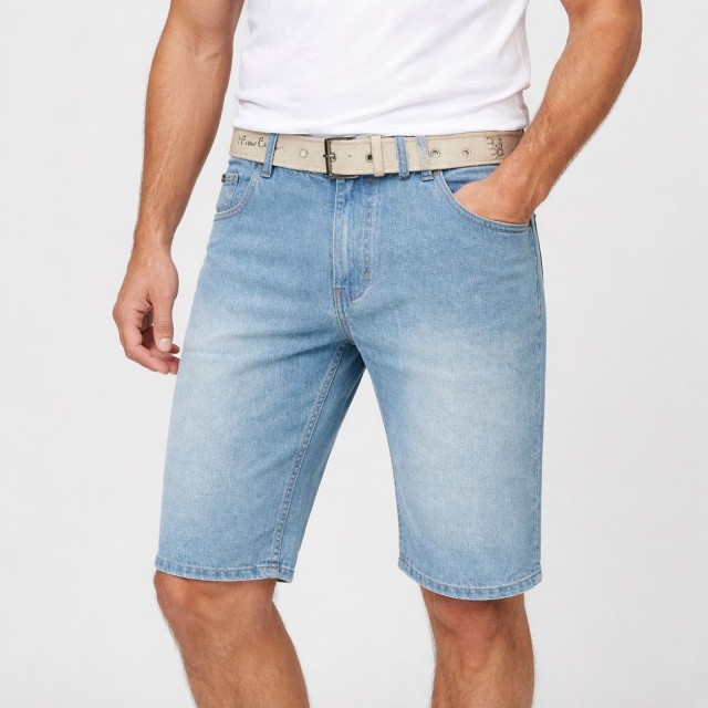 spodenki jeansowe męskie pierre cardin bawełna 100% niebieskie model