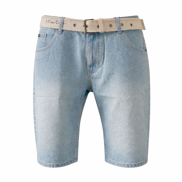 spodenki jeansowe męskie pierre cardin bawełna 100% niebieski przód