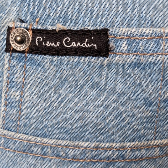 spodenki jeansowe męskie pierre cardin bawełna 100% niebieskie detal