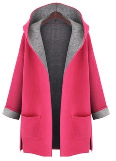 Płaszczyk damski narzutka z kapturem różowy lekki OUTLET