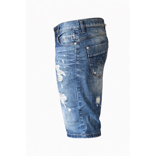 Spodenki męskie jeansowe Cipo &amp; Baxx CK-112 krótkie szorty denim – OUTLET bok