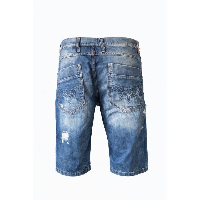 Spodenki męskie jeansowe Cipo &amp; Baxx CK-112 krótkie szorty denim – OUTLET tył