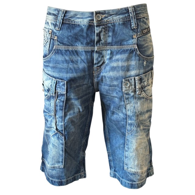 Spodenki męskie jeansowe krótkie Cipo &amp; Baxx CK-113 szorty denim – OUTLET przód