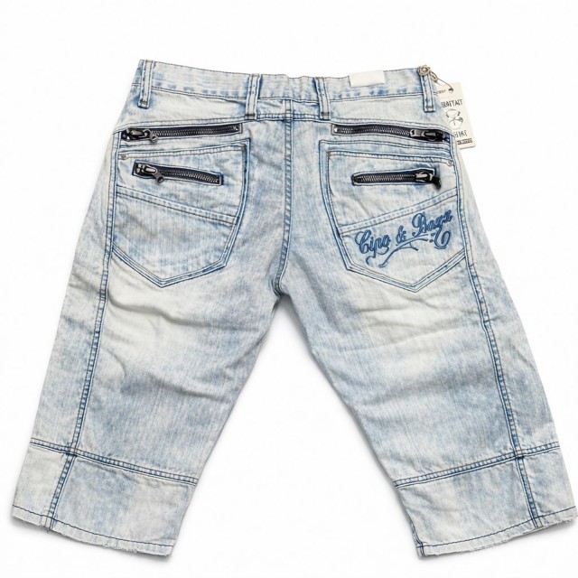 Spodenki męskie krótkie jeansowe C-113 OUTLET Cipo &amp; Baxx 100% bawełna tył