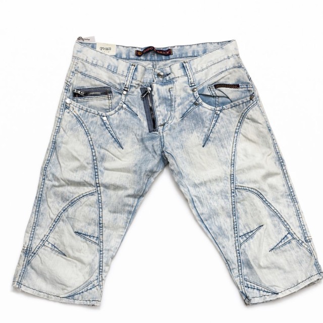 Spodenki męskie krótkie jeansowe C-113 OUTLET Cipo &amp; Baxx 100% bawełna przód