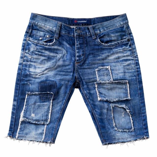 Krótkie spodenki męskie jeansowe C-104 Cipo &amp; Baxx OUTLET 100% bawełna przód