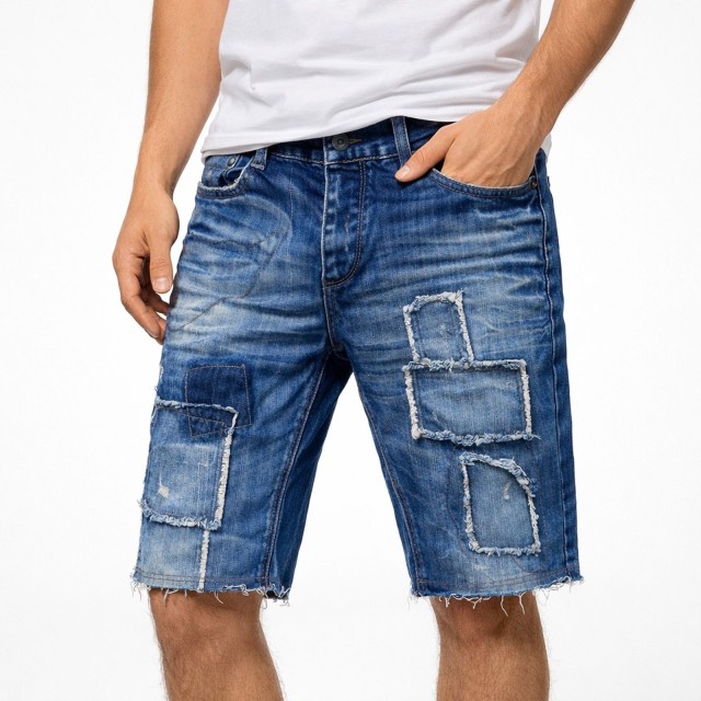 Krótkie spodenki męskie jeansowe C-104 Cipo &amp; Baxx OUTLET 100% bawełna model