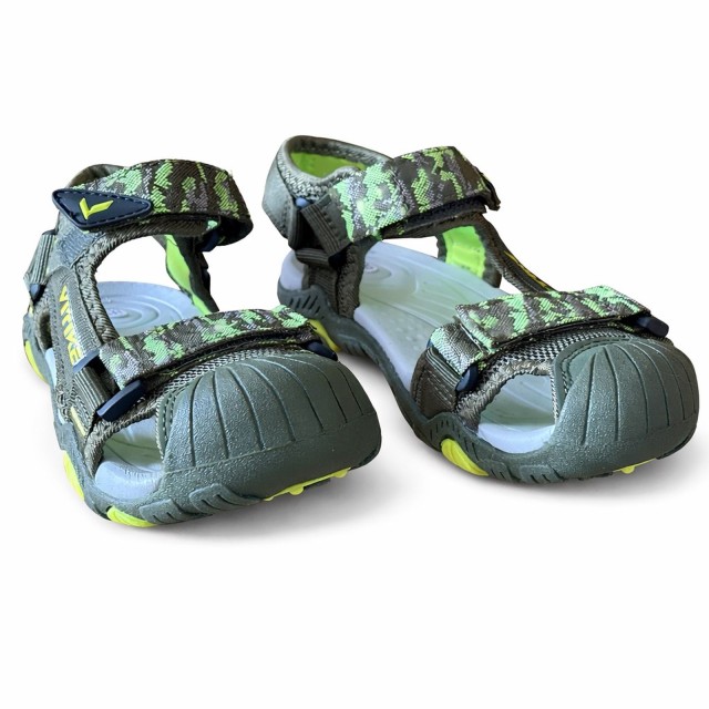 SANDAŁY DZIECIĘCE WITIKE SPORTOWE ZAKRYTE PALCE NA RZEPY LEKKIE ZIELONE PRZÓD
