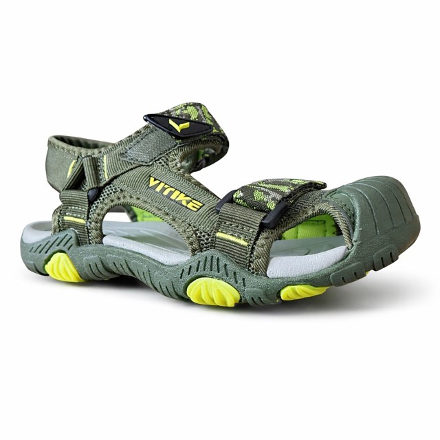 SANDAŁY DZIECIĘCE WITIKE SPORTOWE ZAKRYTE PALCE NA RZEPY LEKKIE ZIELONE BOK