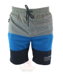 Krótkie Spodenki Dresowe Męskie Szaro-Niebiesko-Czarne | Sportowe Szorty Wygodne OUTLET