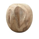 Kula ognista z drewna tekowego 30 cm dekoracja ogrodowa lampa donica teak OUTLET