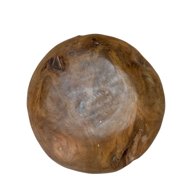 świecznik teak 30 cm widok z góry miejsca na 4 świece drewno naturalne dno