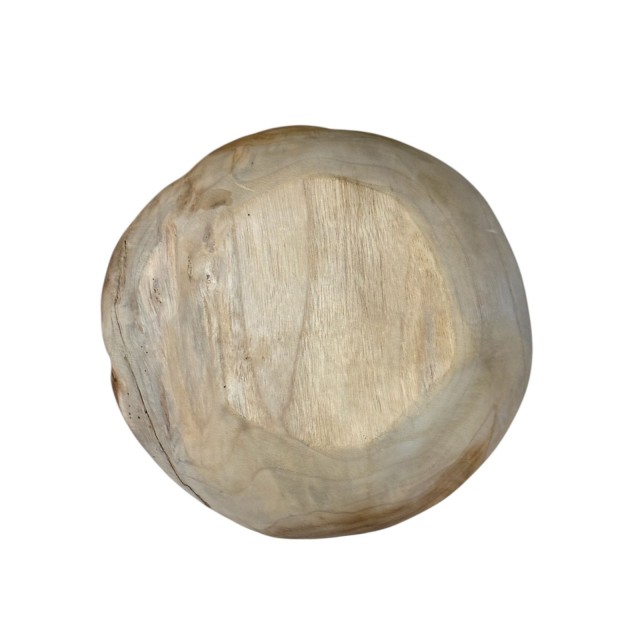 świecznik teak 25 cm surowe drewno detal naturalna struktura dno