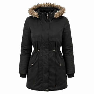 Kurtka damska parka dwustronna granatowo szara z kapturem zimowa Brave Soul