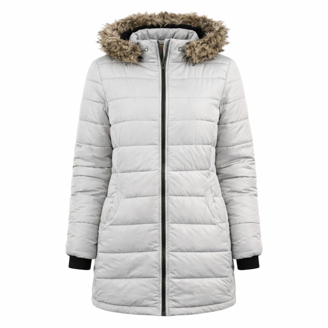 Kurtka damska parka dwustronna granatowo szara z kapturem zimowa Brave Soul strona druga przod