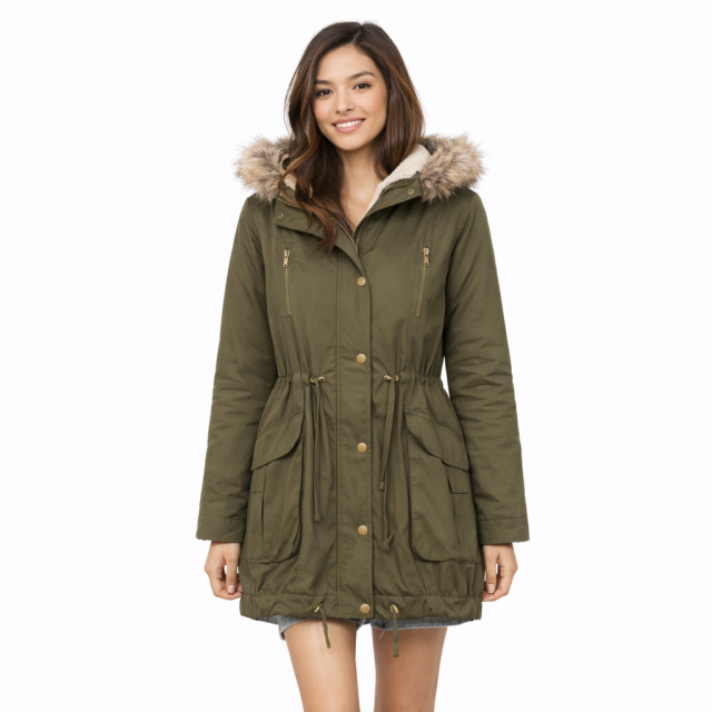 Kurtka damska parka jesienna z ociepleniem Z&amp;amp;L Military women druga modelka
