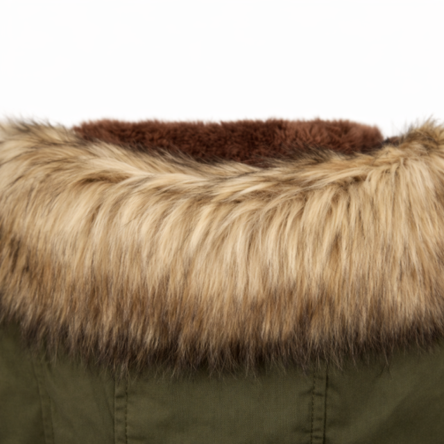 Kurtka damska parka zimowa z futerkiem zielona futro