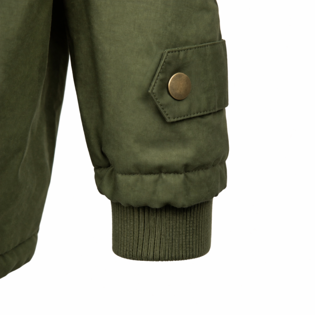 Kurtka damska parka zimowa z futerkiem zielona mankiet