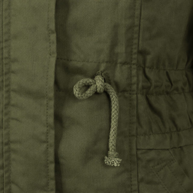 Kurtka damska parka zimowa z futerkiem zielona sznurek