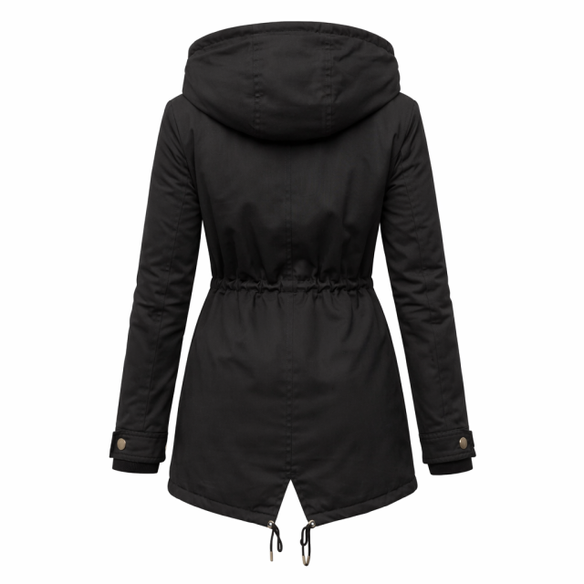 Kurtka damska parka z ociepleniem czarna tył