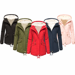 Kurtka damska parka przejściowa ocieplana kaptur futerko OUTLET