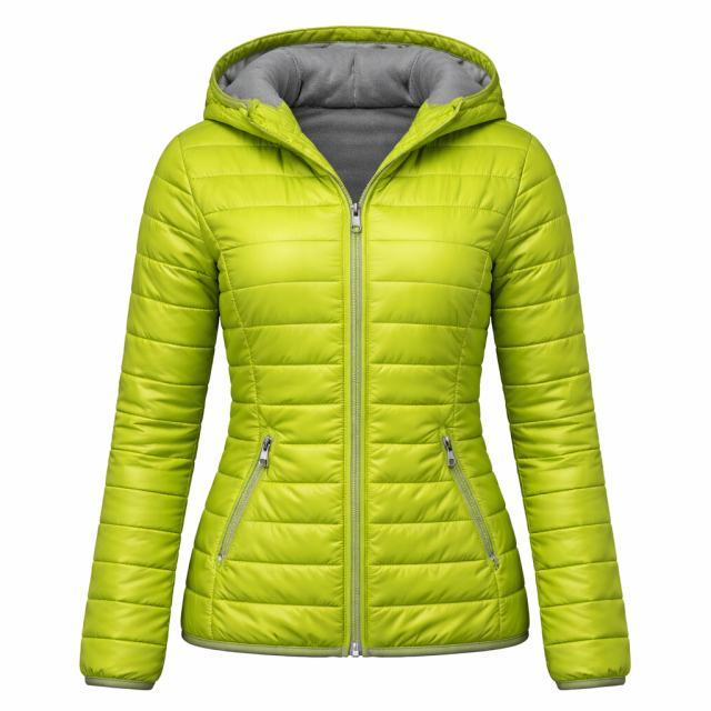 Kurtka damska pikowana lekka Fashion Classic OUTLET zielona przód