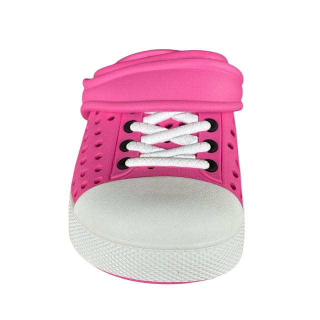 chodaki dziecięce różowe KV BABY pasek na piętę tył