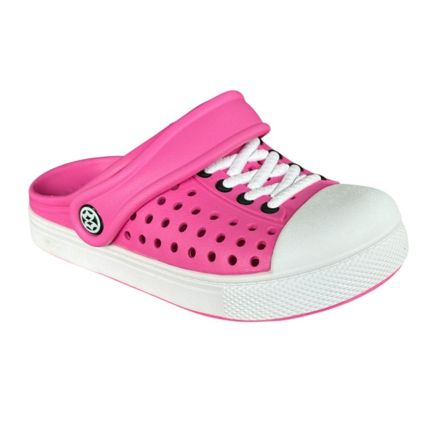 chodaki dziecięce różowe KV BABY widok z boku lekkie wygodne